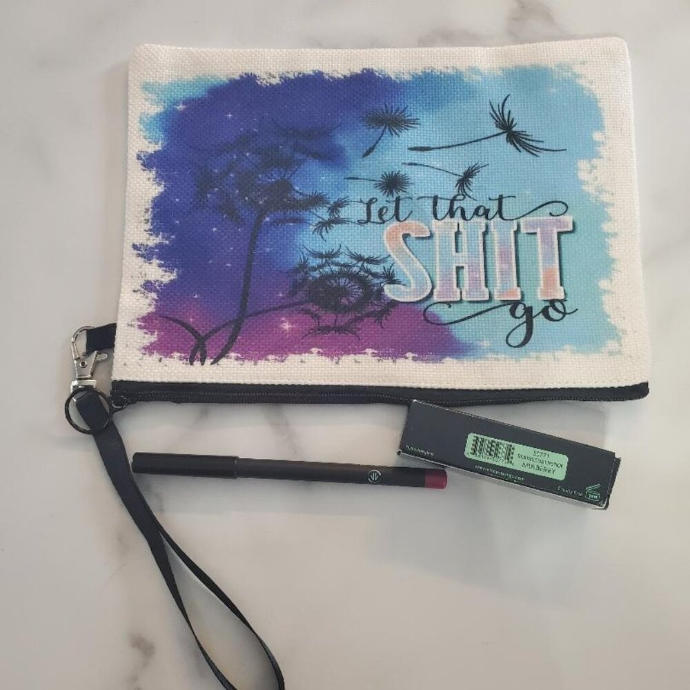 Let that SH** go Dandelions Makeup Bag bundle  Lipstick & Lip Pencil
